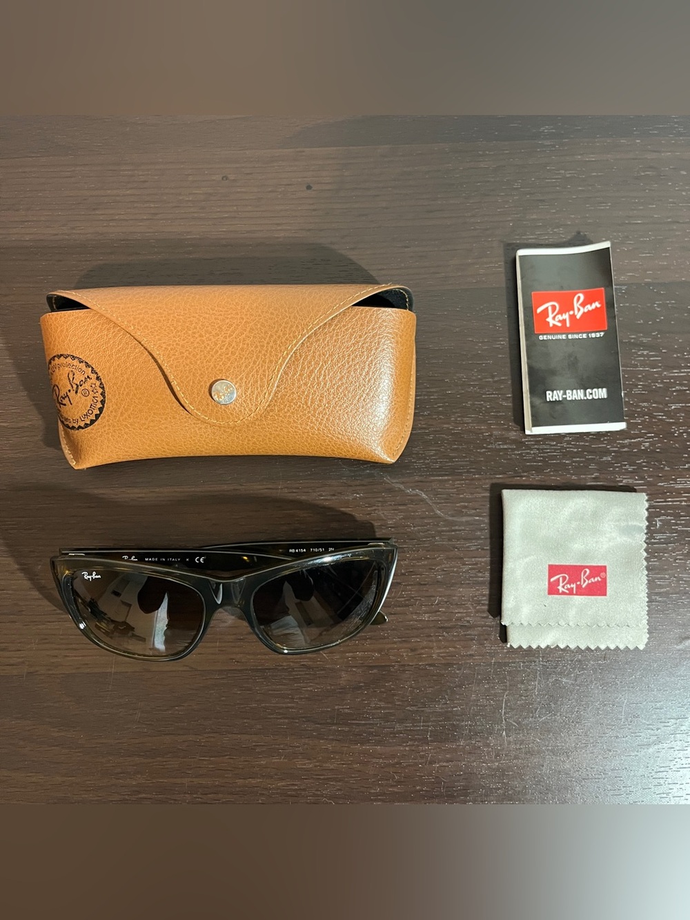 Ray-Ban Sunglasses RB4154 710/51 Tortoise Brown Made In Italy